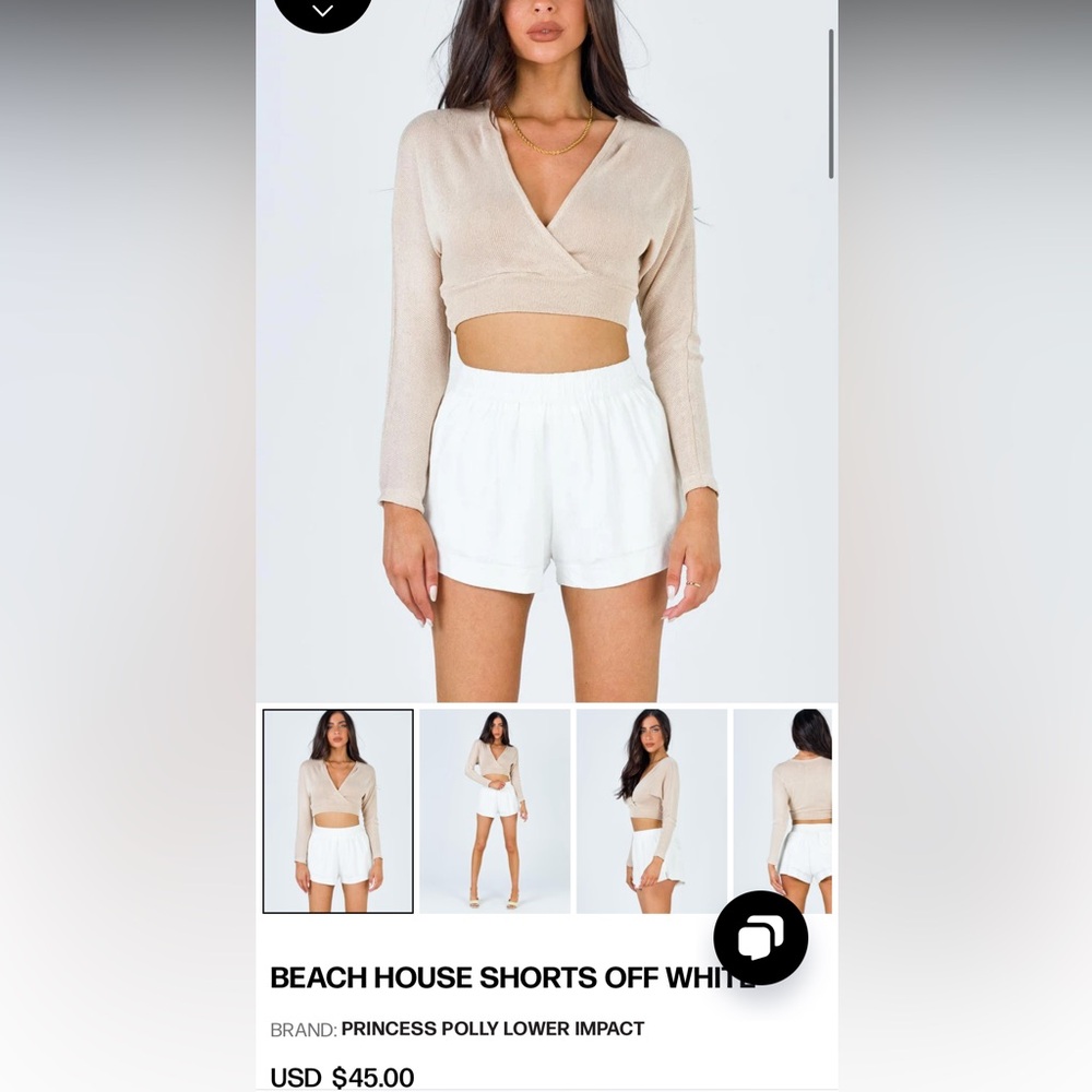 Princess Polly Beach House Shorts White